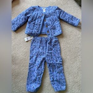 Floral Blue Kids Jacket and Pants Set